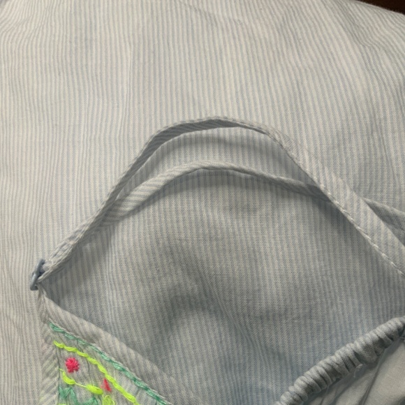 Cat & Jack NWOT Adjustable Long Blue and White Striped Dress with Embroidery - Picture 7 of 10